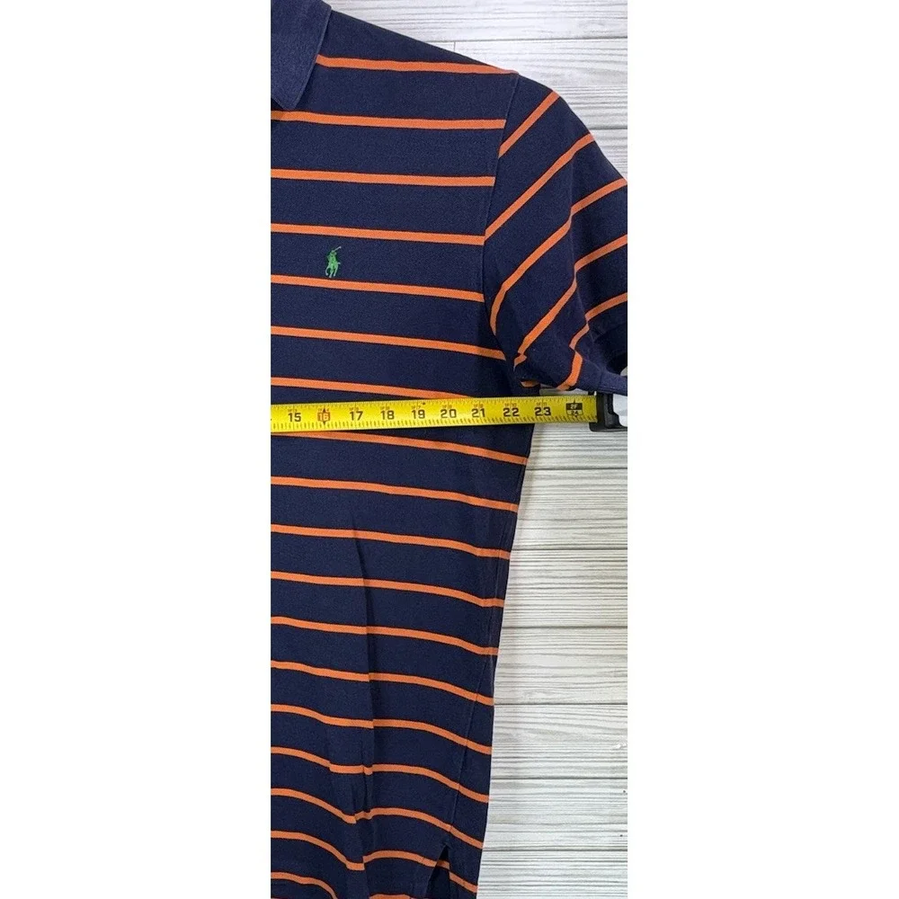 POLO RALPH LAUREN Men's Navy/Orange Stripe Golf Logo Polo Shirt Size XL‎